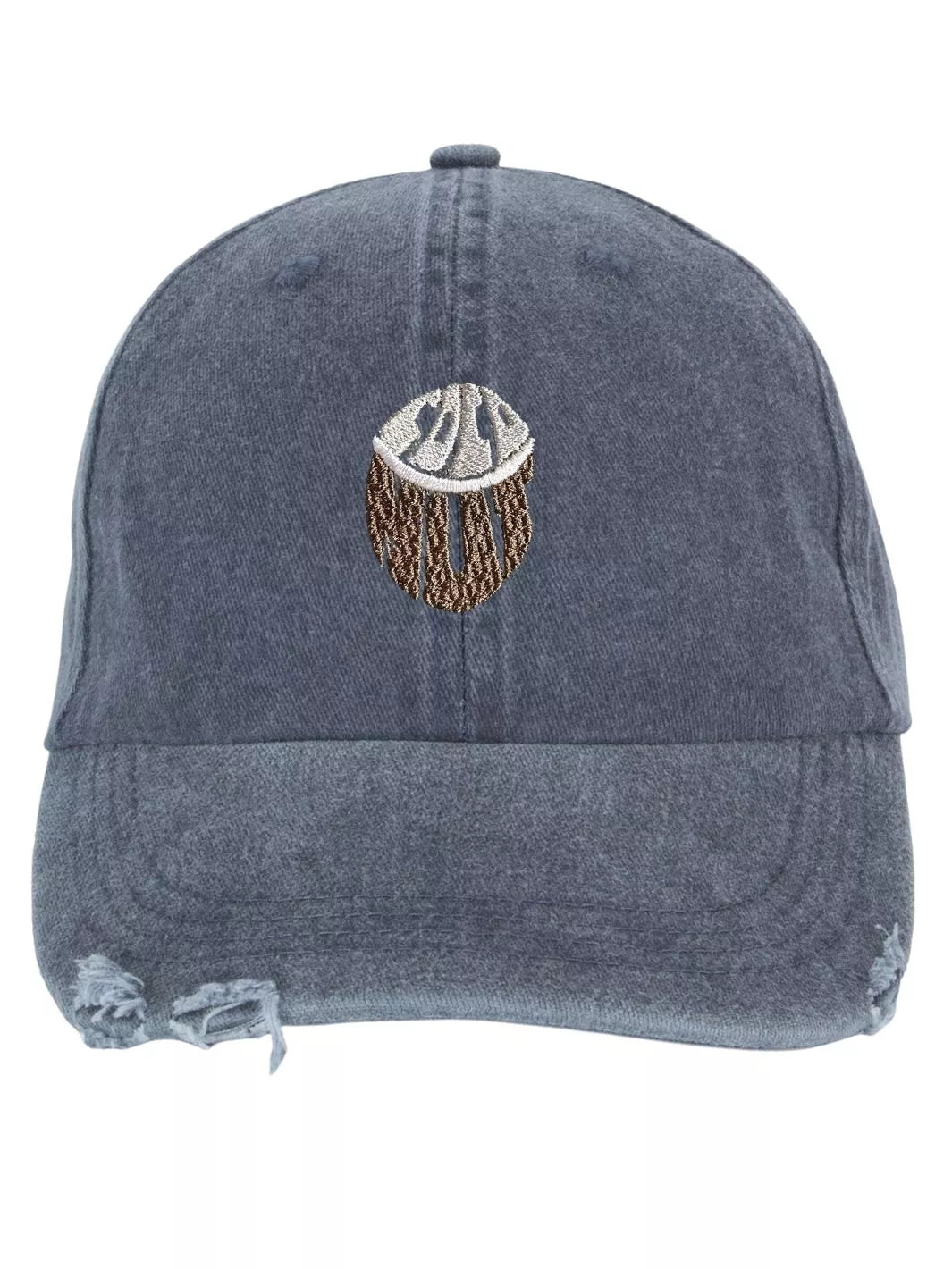embroidered distressed baseball cap coconut