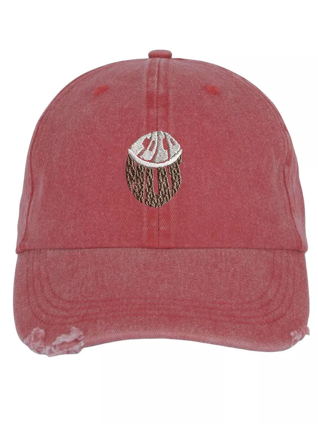 embroidered distressed baseball cap coconut