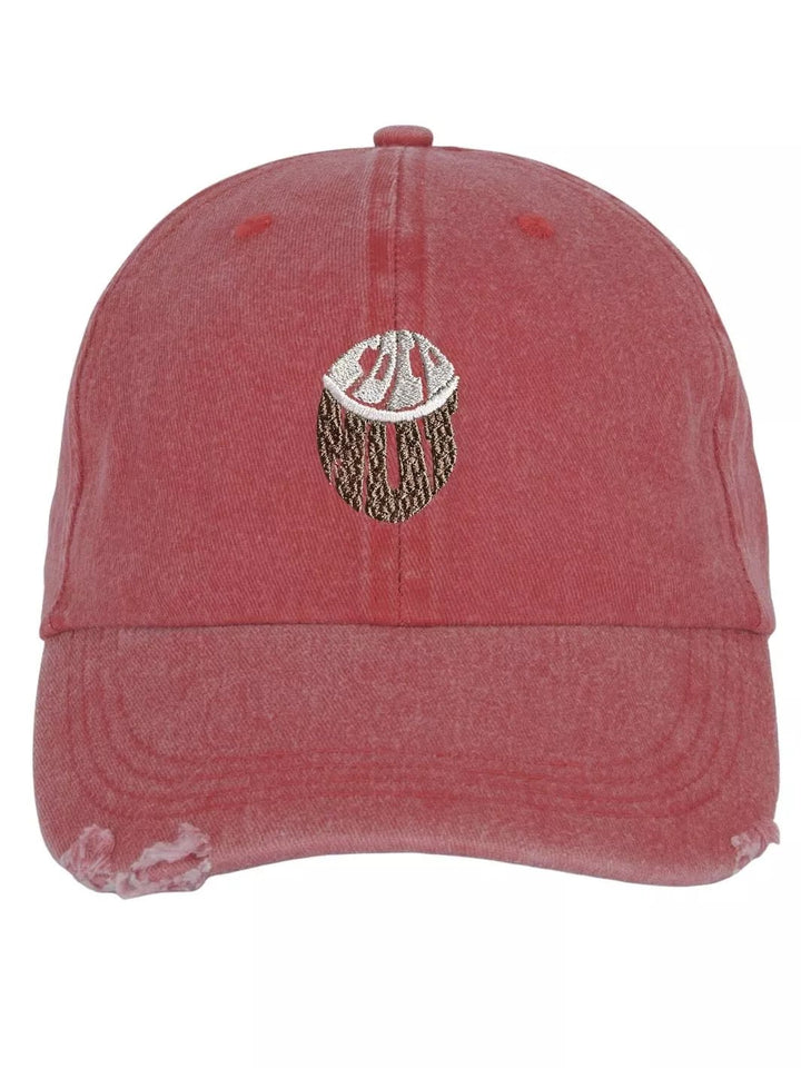 embroidered distressed baseball cap coconut