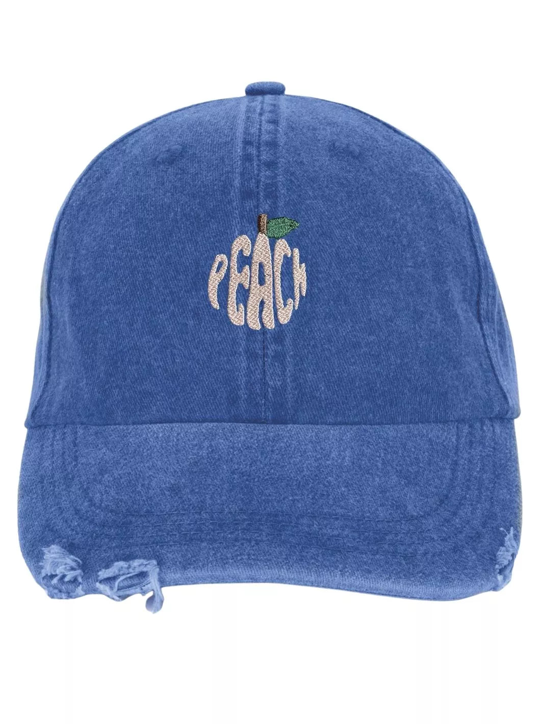 embroidered distressed baseball cap peach