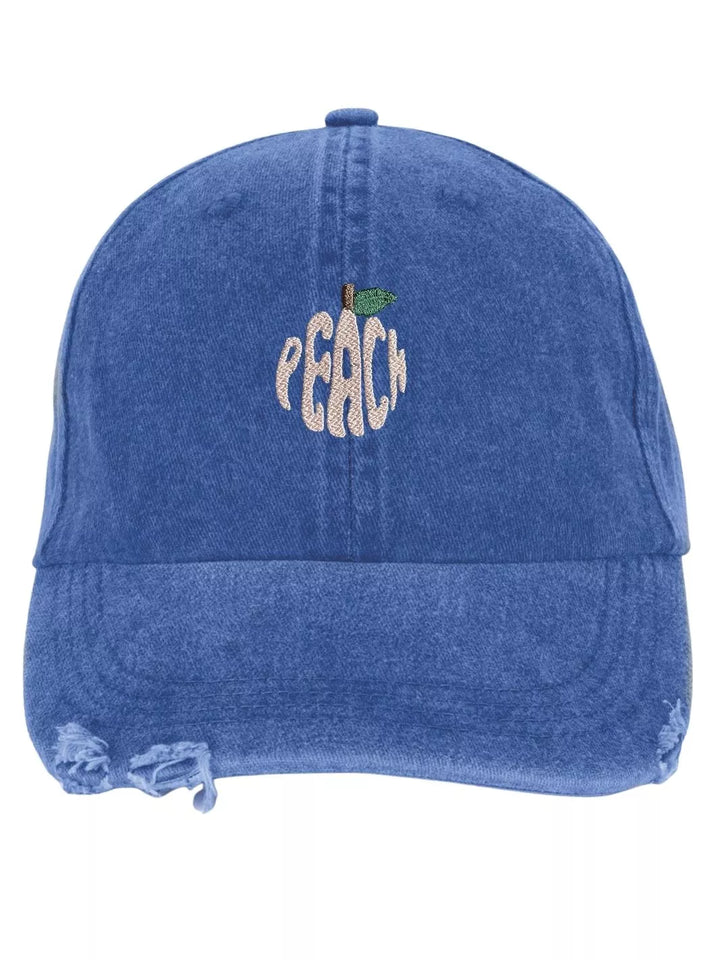 embroidered distressed baseball cap peach