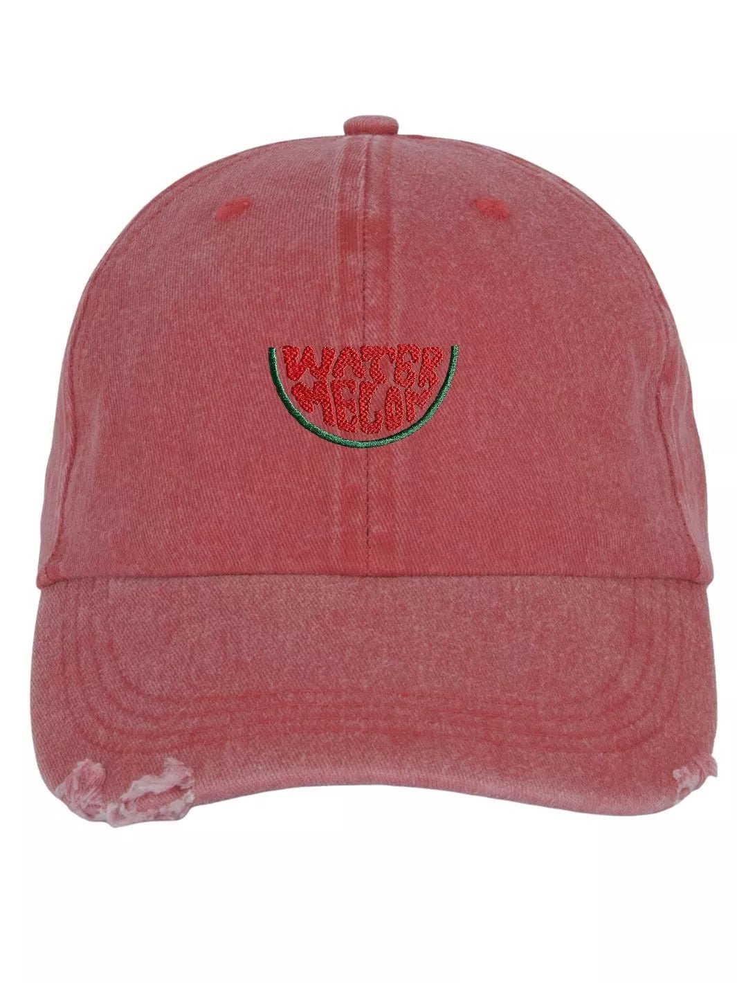 Embroidered Distressed Baseball Cap Watermelon