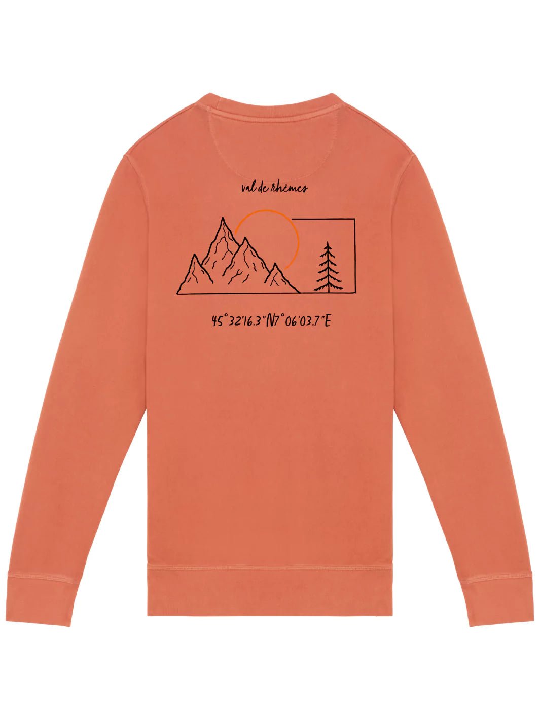 embroidered organic cotton sweatshirt washed red sand val de rhemes