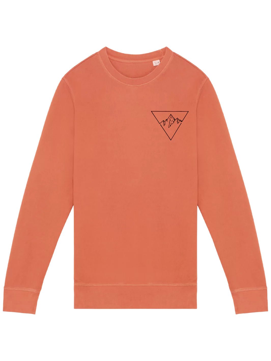 embroidered organic cotton sweatshirt washed red sand val de rhemes