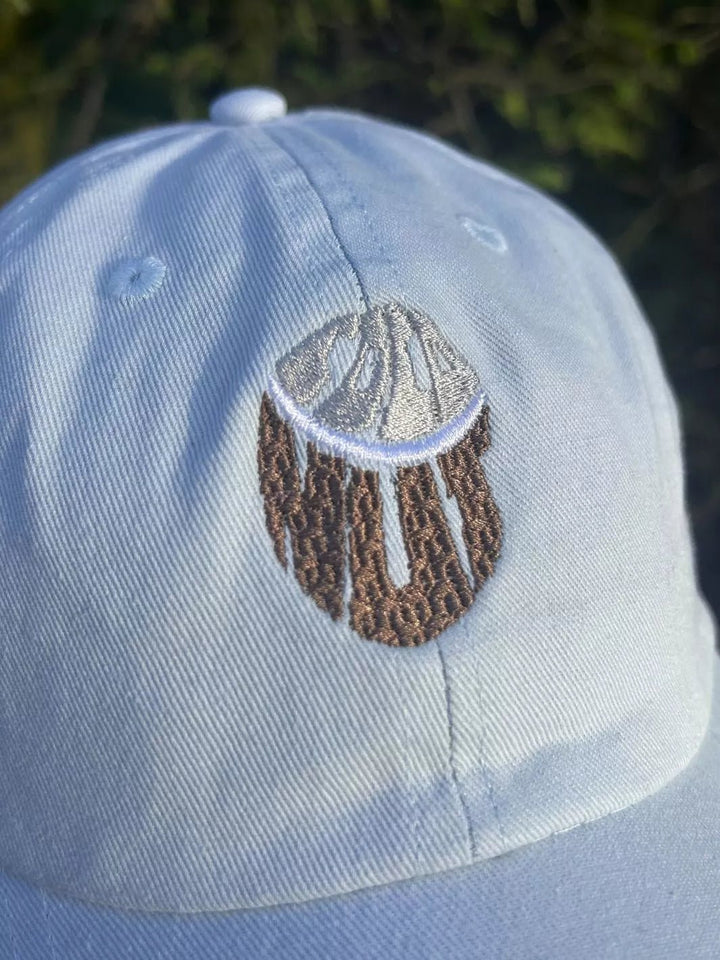 embroidered pastel baseball cap coconut