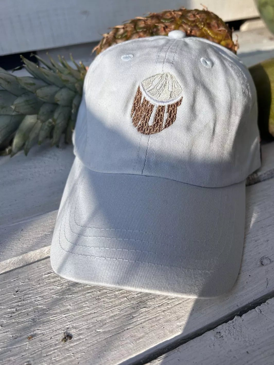 embroidered pastel baseball cap coconut