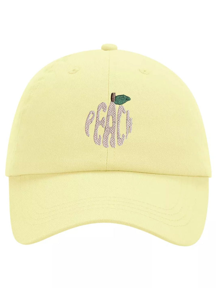 Embroidered Pastel Baseball Cap Peach