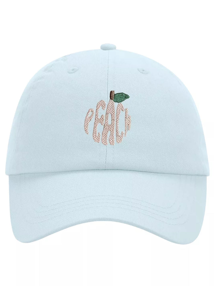 Embroidered Pastel Baseball Cap Peach