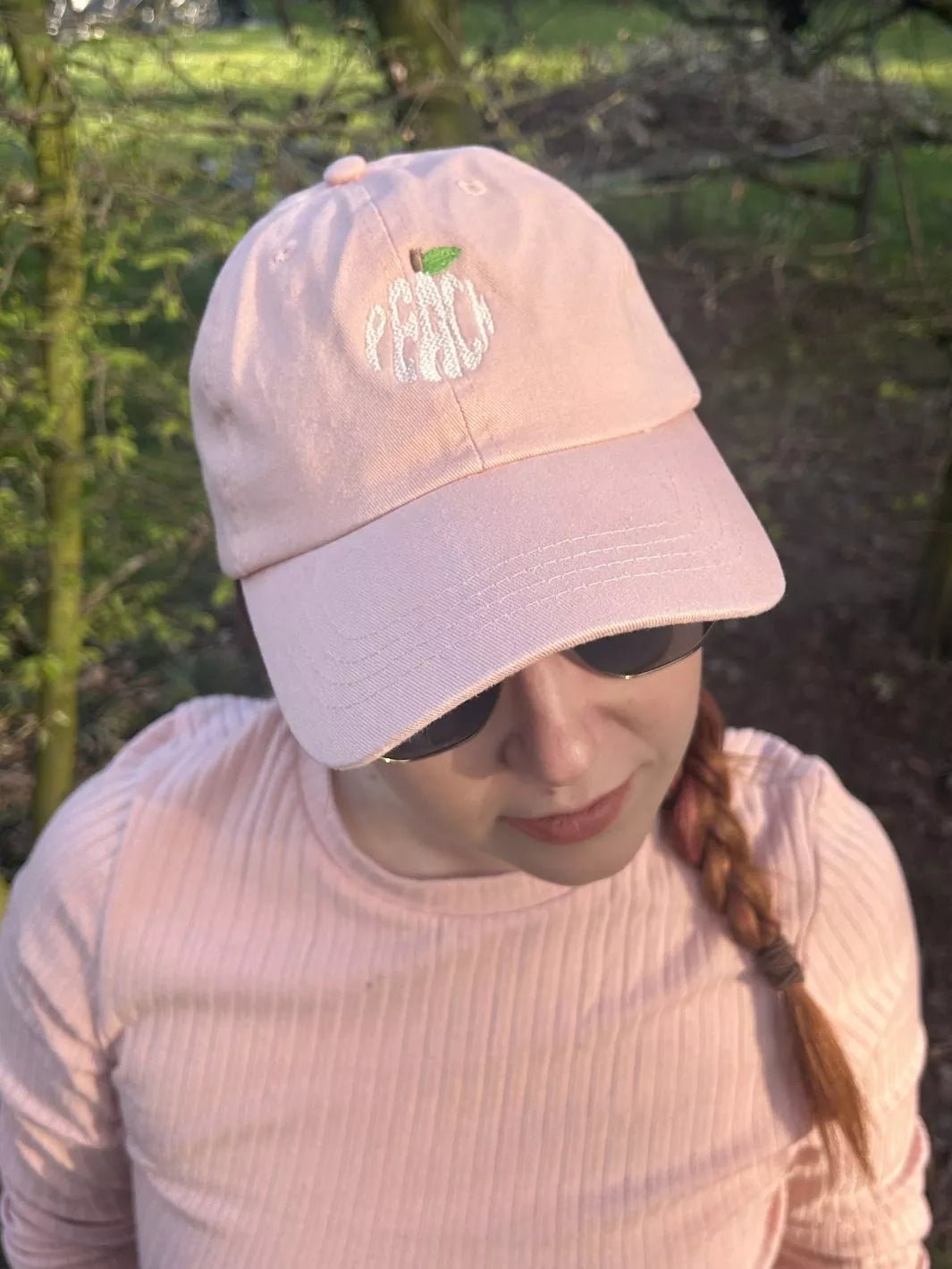 Embroidered Pastel Baseball Cap Peach