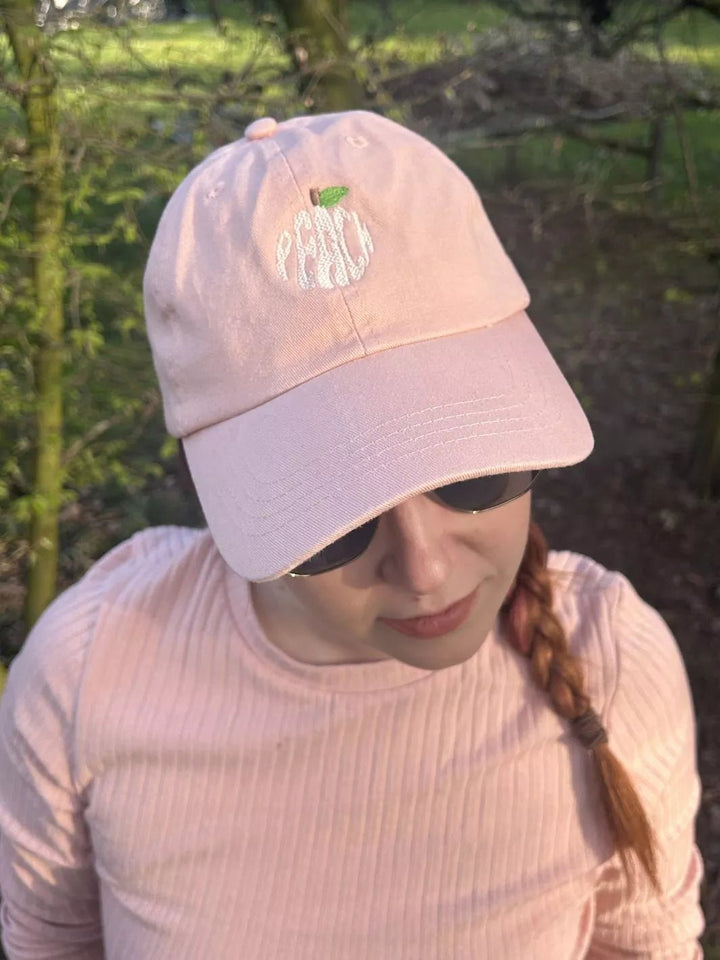 Embroidered Pastel Baseball Cap Peach