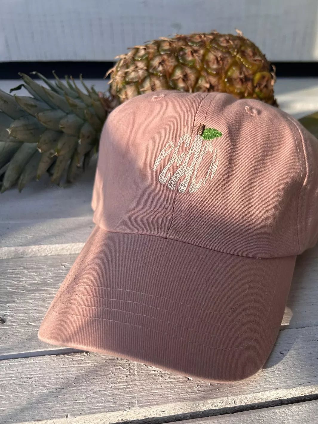 Embroidered Pastel Baseball Cap Peach