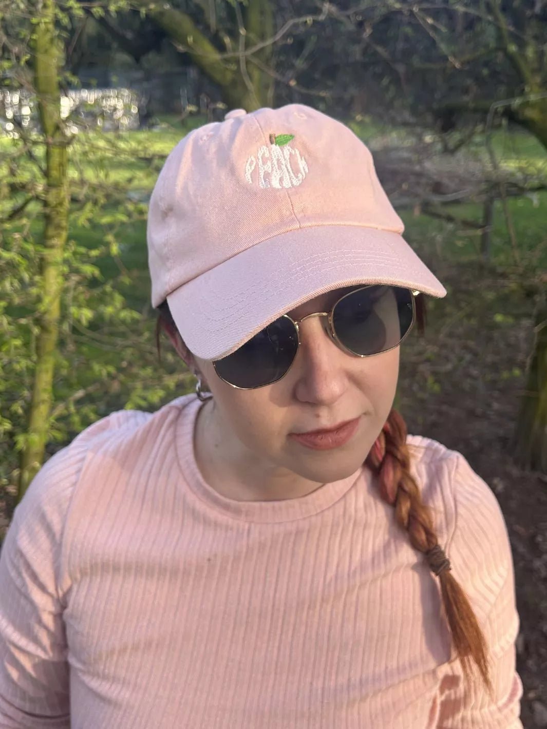 Embroidered Pastel Baseball Cap Peach