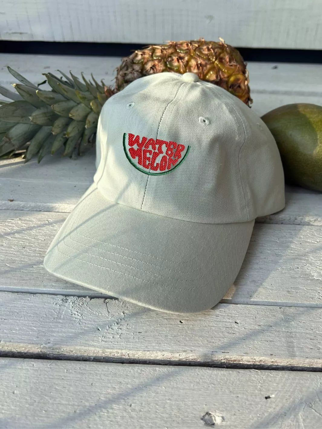 Embroidered Pastel Baseball Cap Water Melon