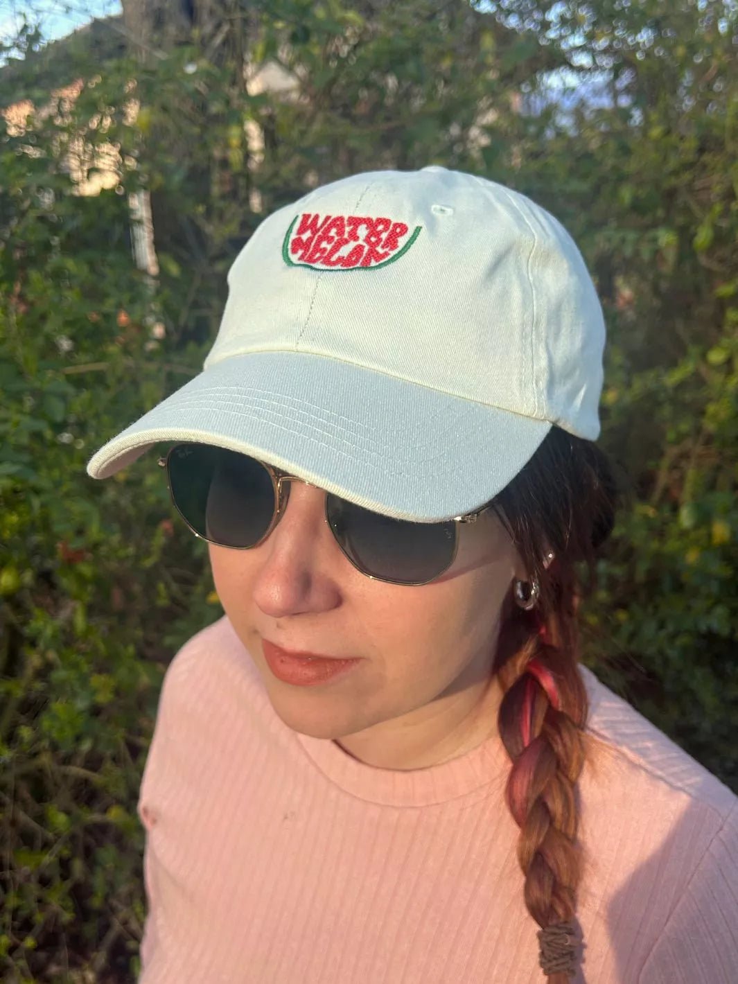 Embroidered Pastel Baseball Cap Water Melon