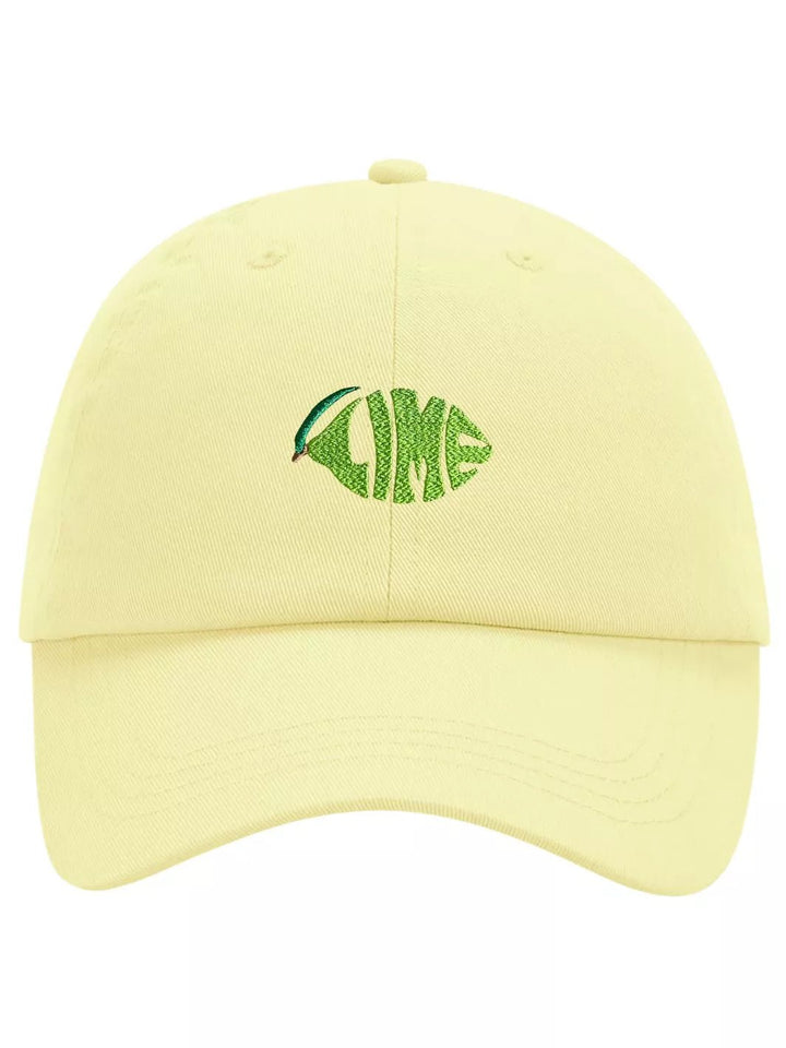 embroidered pastel baseball cap lime