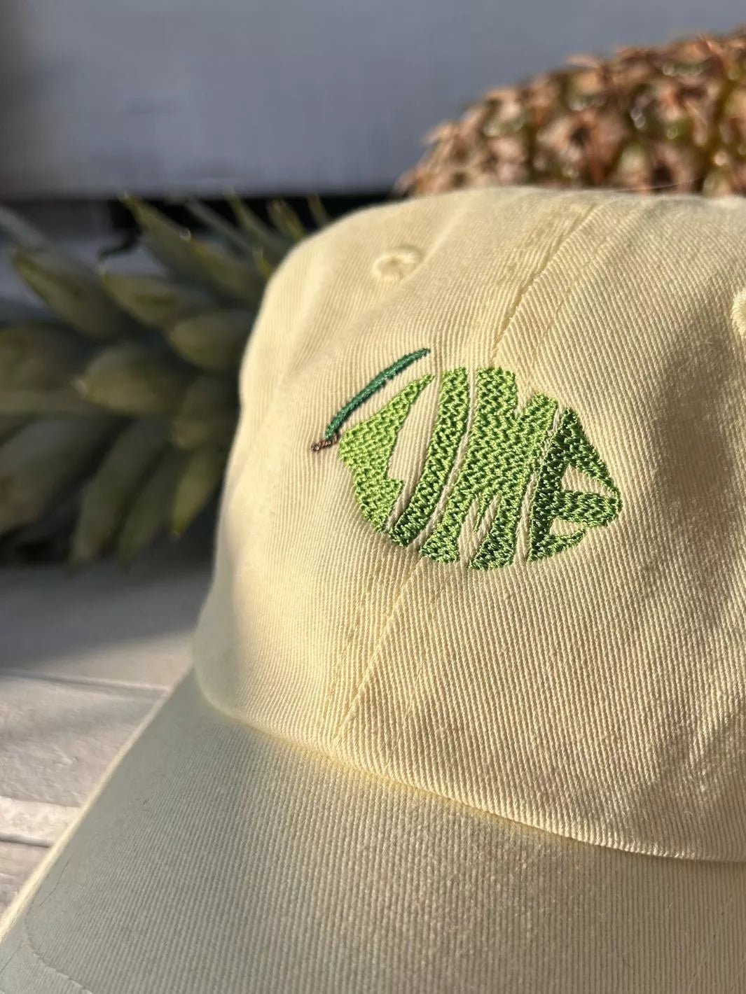 embroidered pastel baseball cap lime
