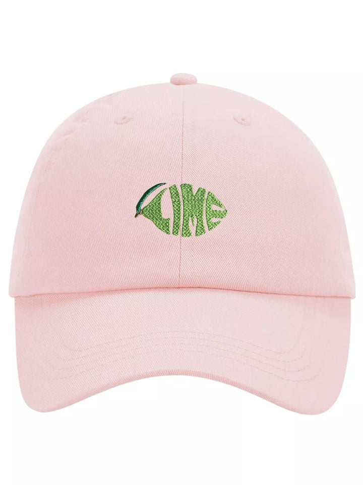 embroidered pastel baseball cap lime