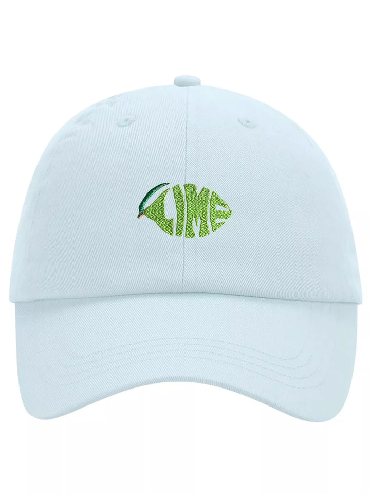 embroidered pastel baseball cap lime