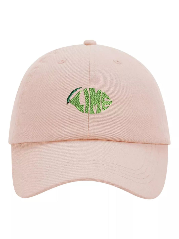 embroidered pastel baseball cap lime