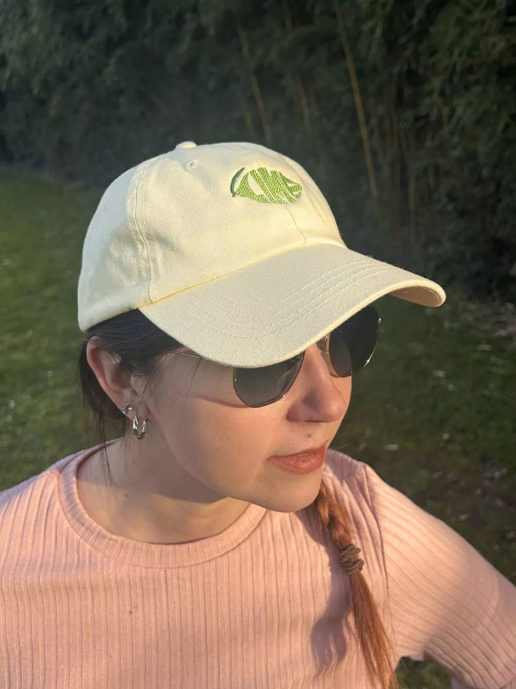 embroidered pastel baseball cap lime