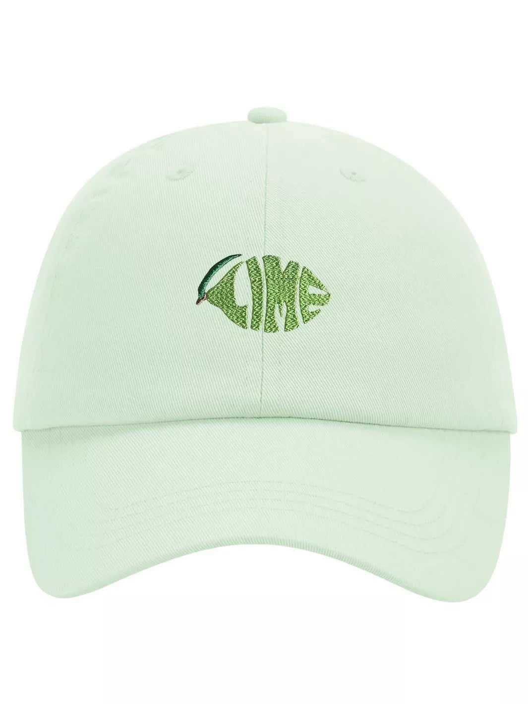 embroidered pastel baseball cap lime