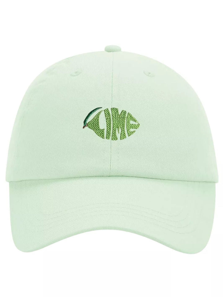 embroidered pastel baseball cap lime