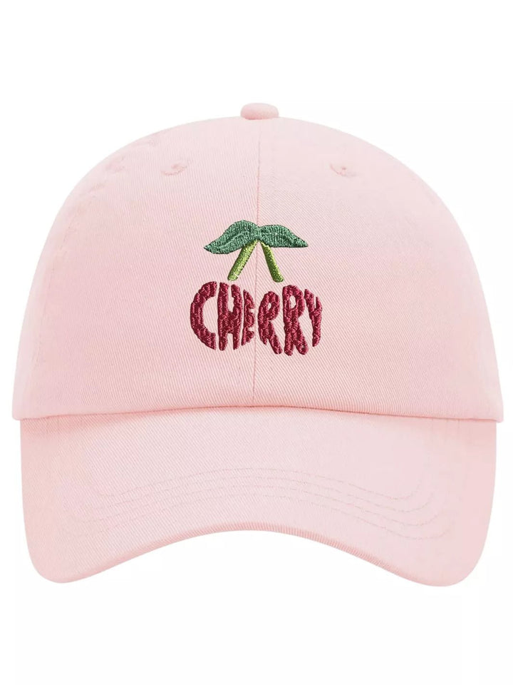 embroidered pastel baseball cap cherry