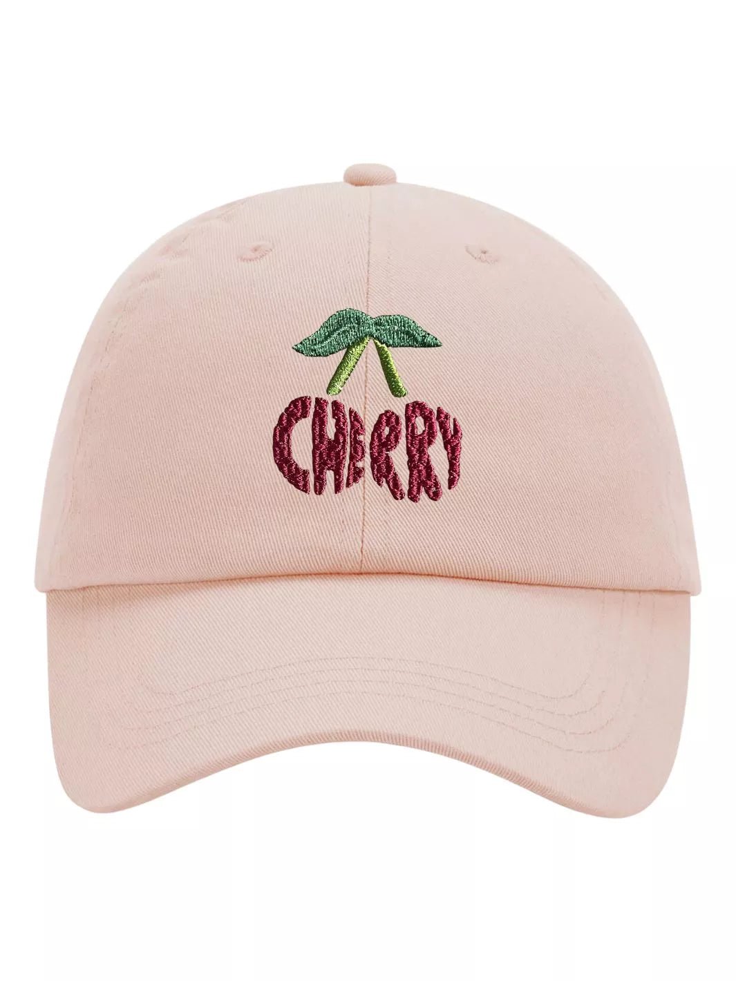 embroidered pastel baseball cap cherry