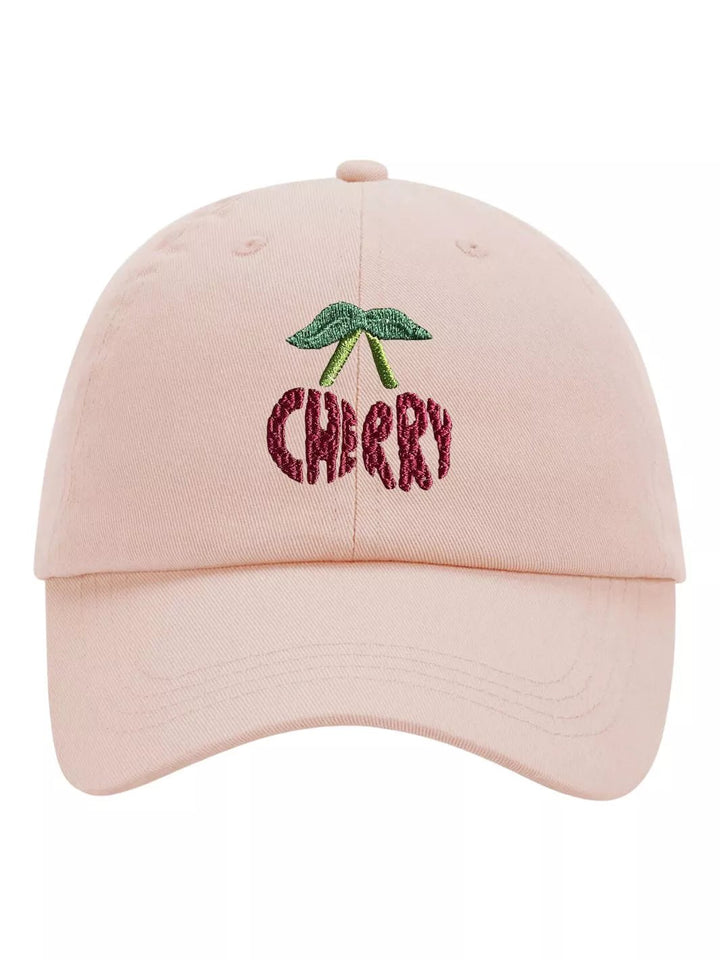 embroidered pastel baseball cap cherry