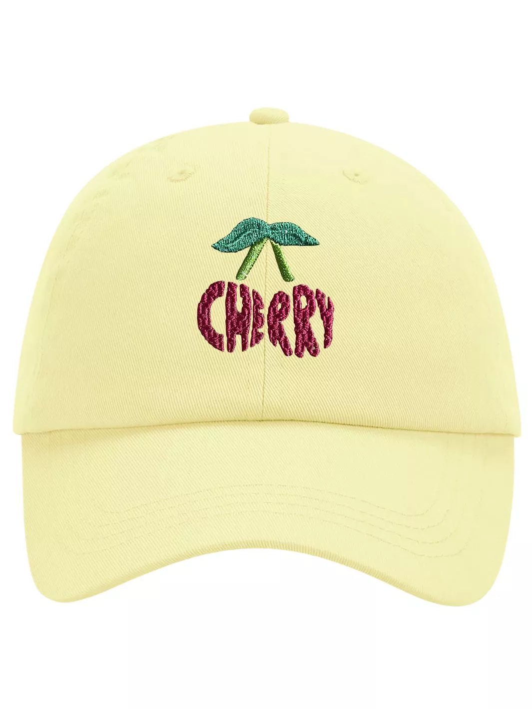 embroidered pastel baseball cap cherry