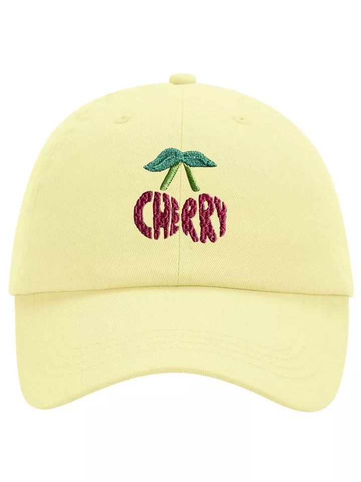 embroidered pastel baseball cap cherry
