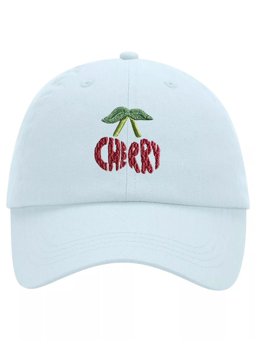 embroidered pastel baseball cap cherry