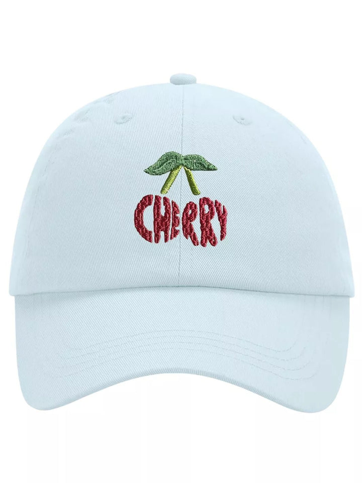 embroidered pastel baseball cap cherry