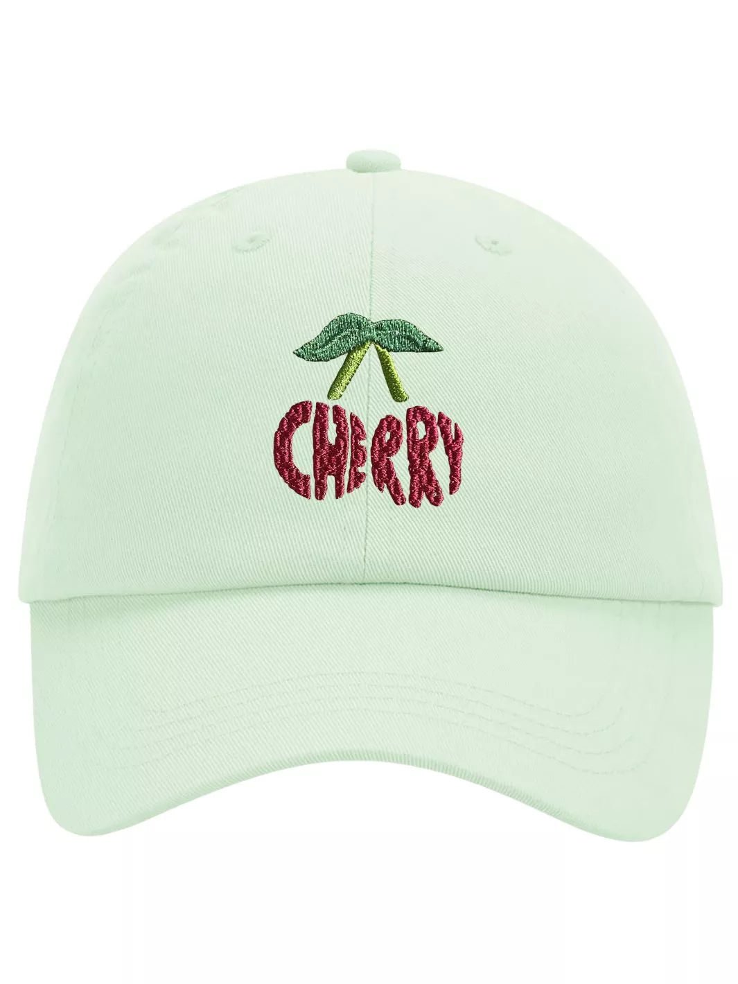 embroidered pastel baseball cap cherry