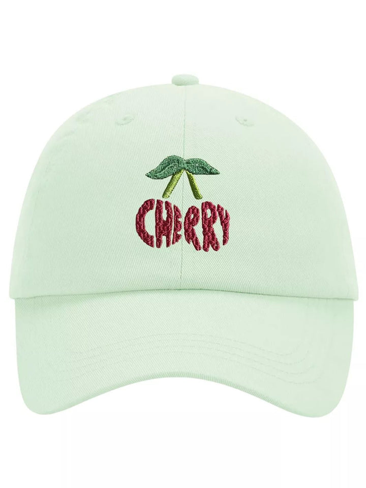 embroidered pastel baseball cap cherry