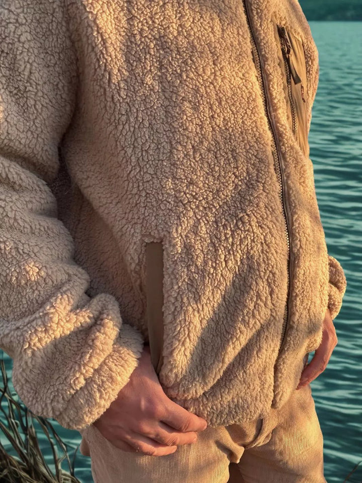 beige embroidered unisex jacket apres ski club