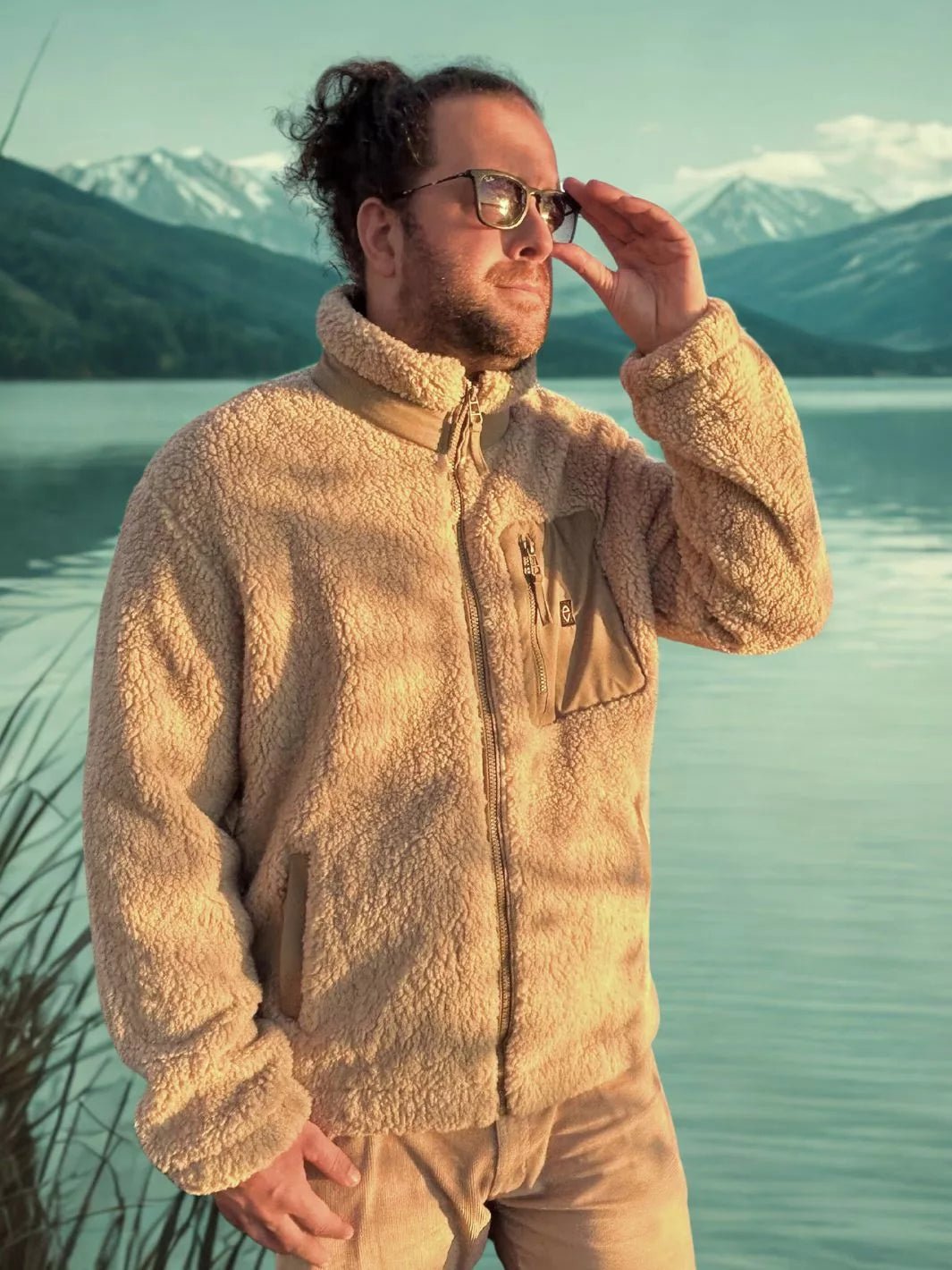 beige embroidered unisex jacket apres ski club