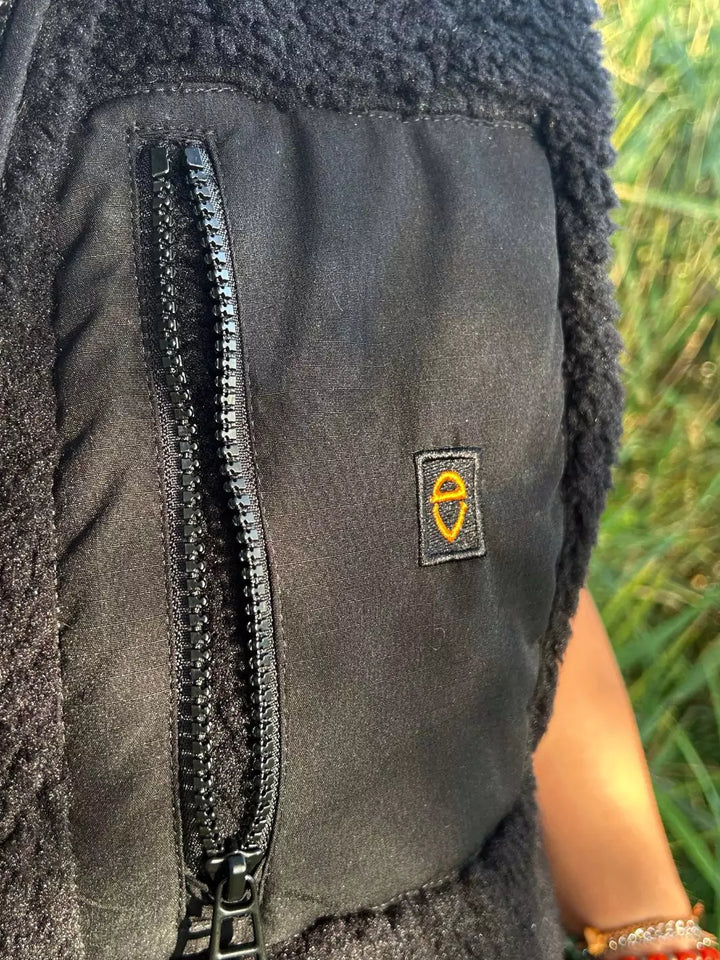 embroidered unisex annapurna teddy bodywarmer black