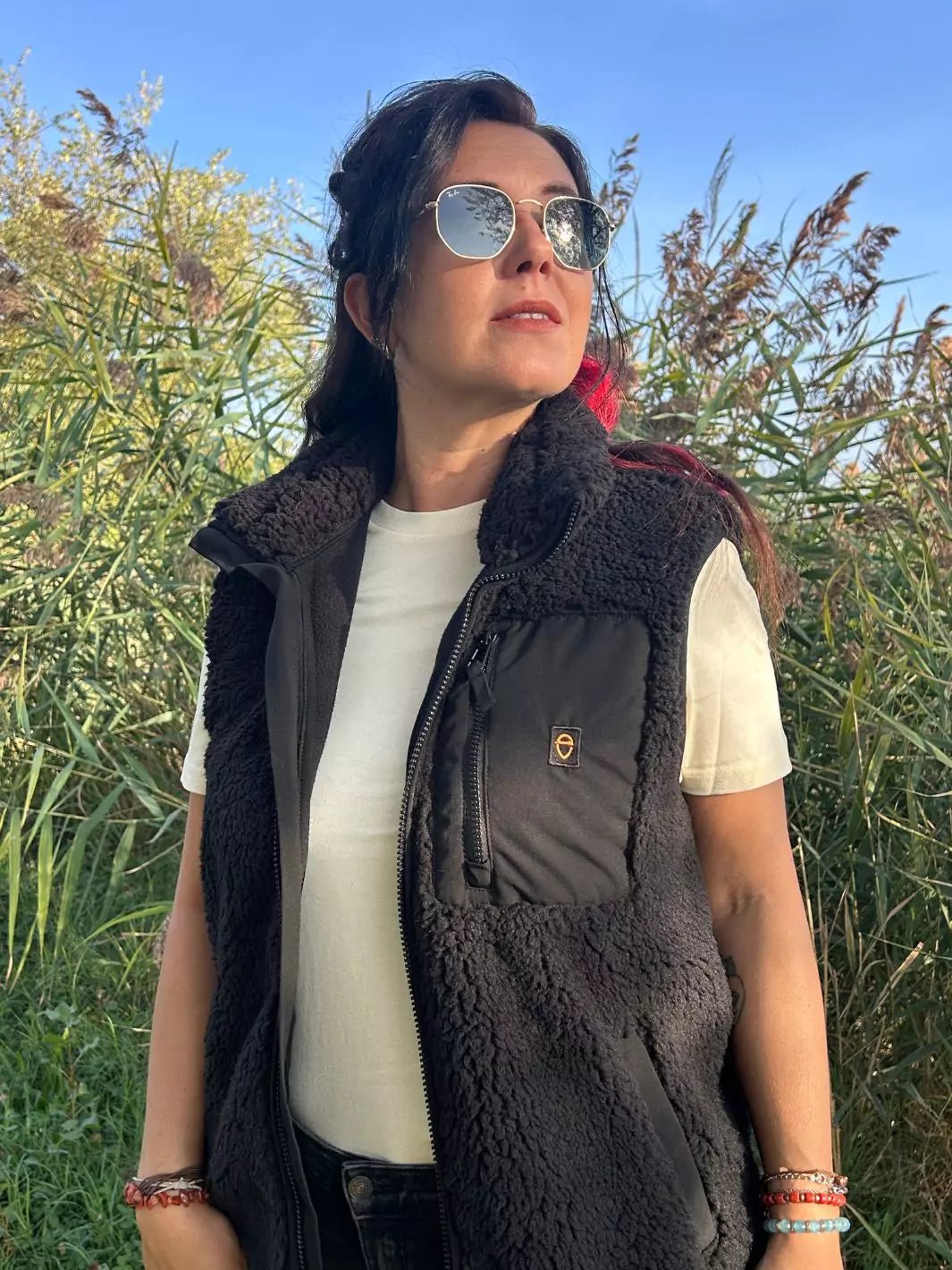 embroidered unisex annapurna teddy bodywarmer black