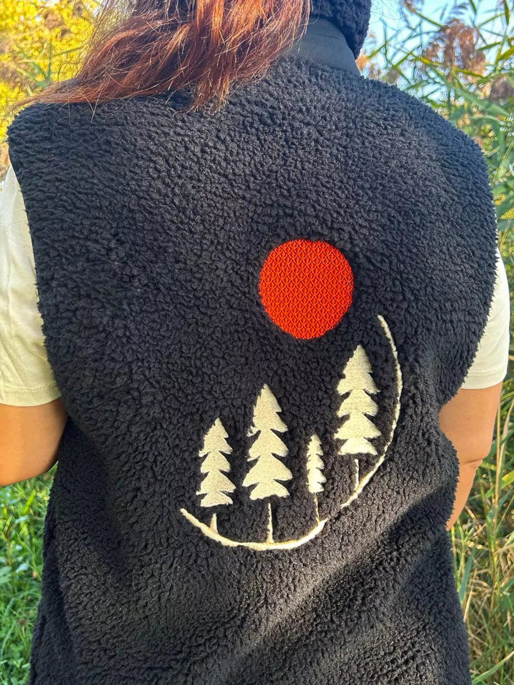 embroidered unisex annapurna teddy bodywarmer black