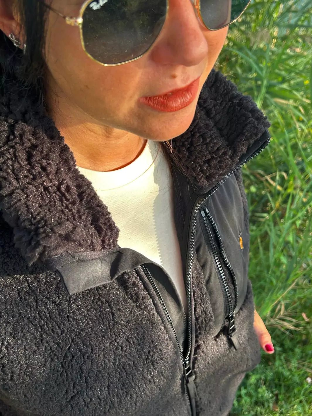 embroidered unisex annapurna teddy bodywarmer black