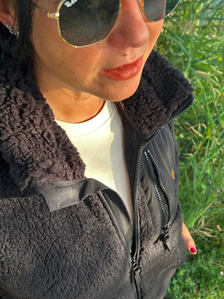 embroidered unisex annapurna teddy bodywarmer black