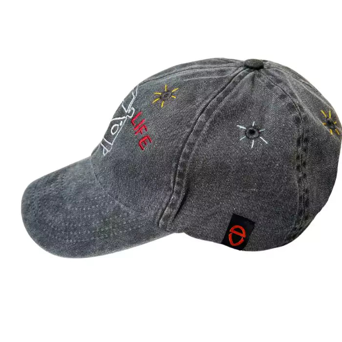 embroidered baseball cap van life black