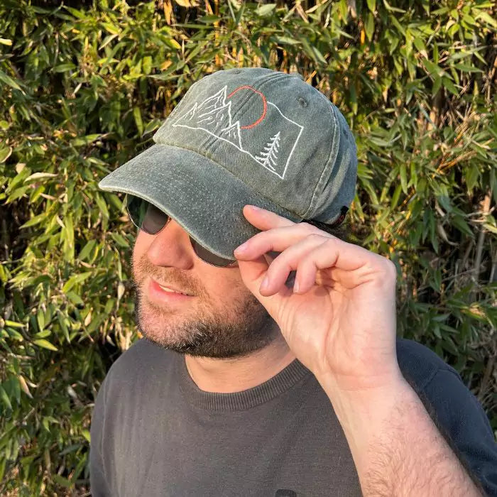 embroidered washed out baseball cap