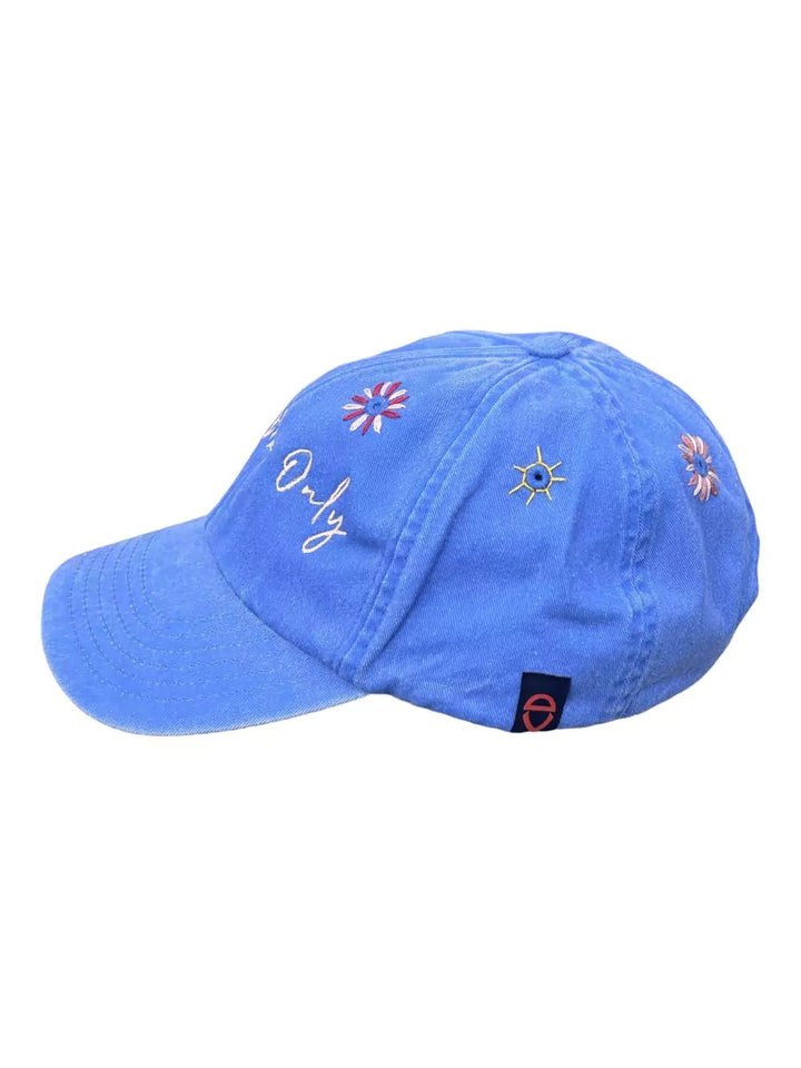 embroidered sky baseball cap good vibes only