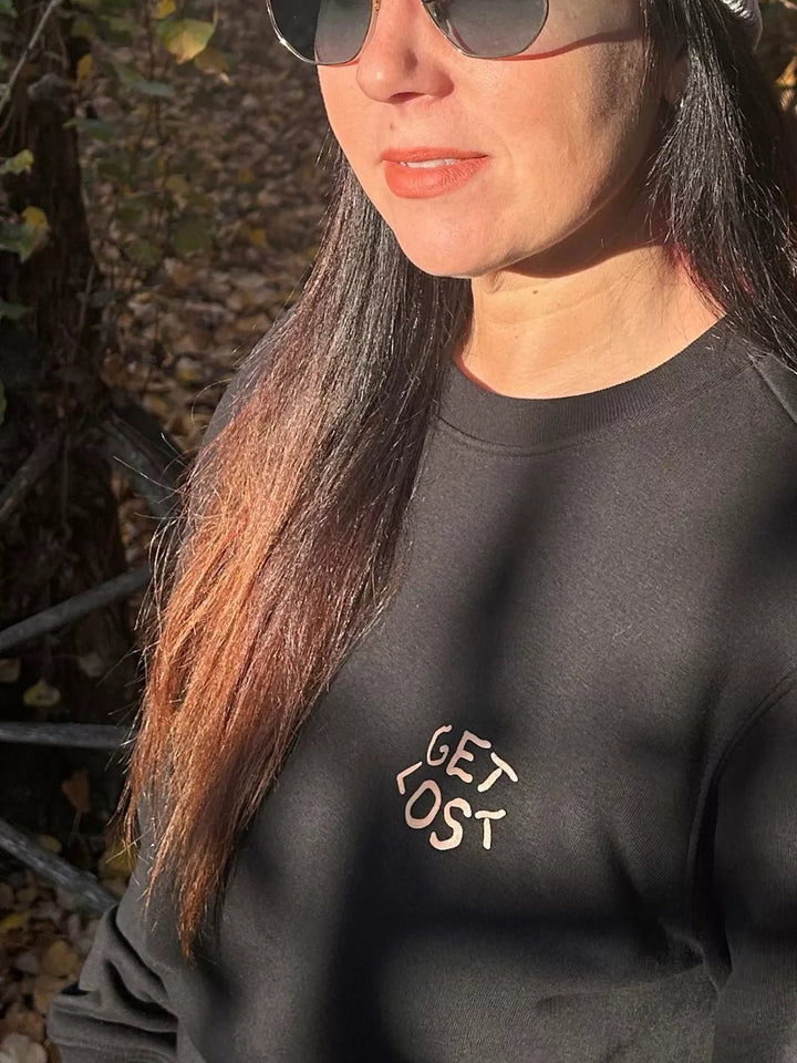 'Get Lost' hoodie featuring a hand-drawn design