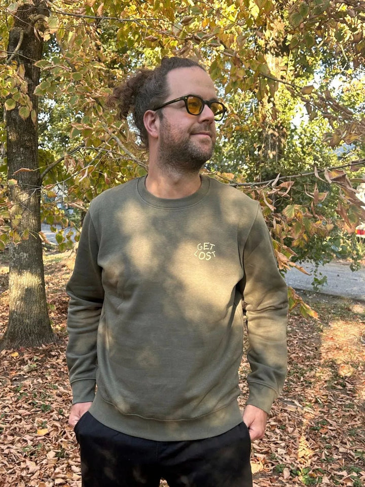 'Get Lost' hoodie featuring a hand-drawn design