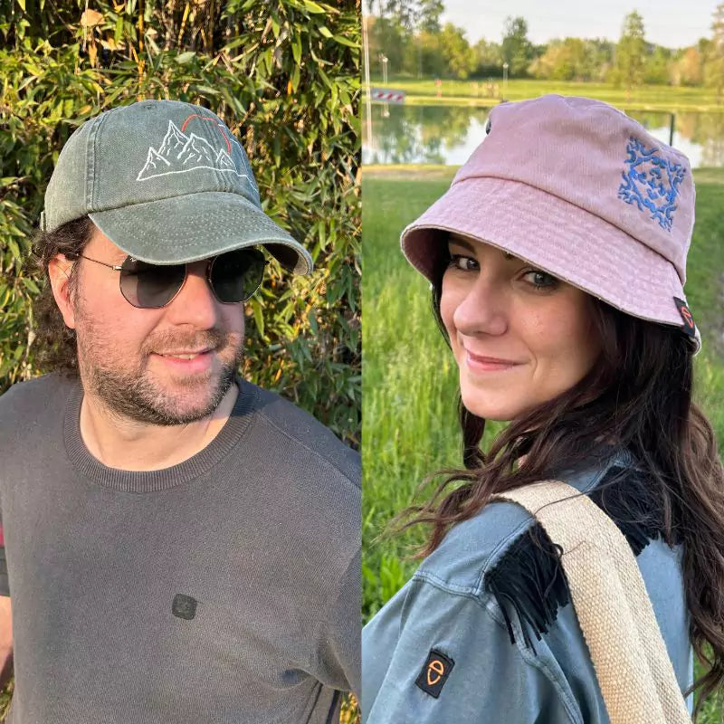 Unisex embroidered baseball cap and Bucket hat