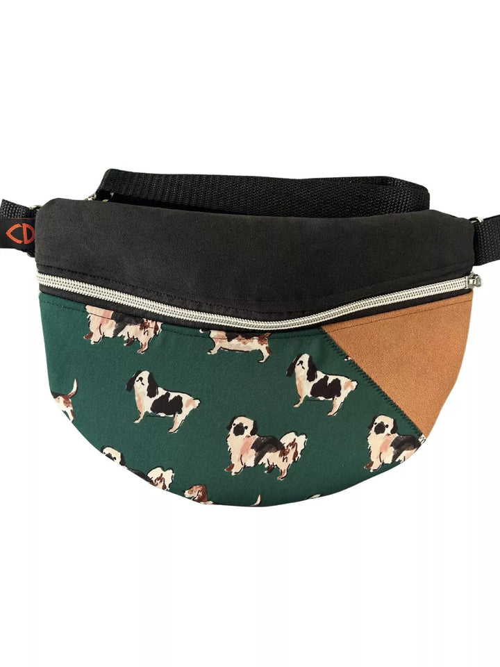 Lucky Paw handmade crossbody bag with dog print