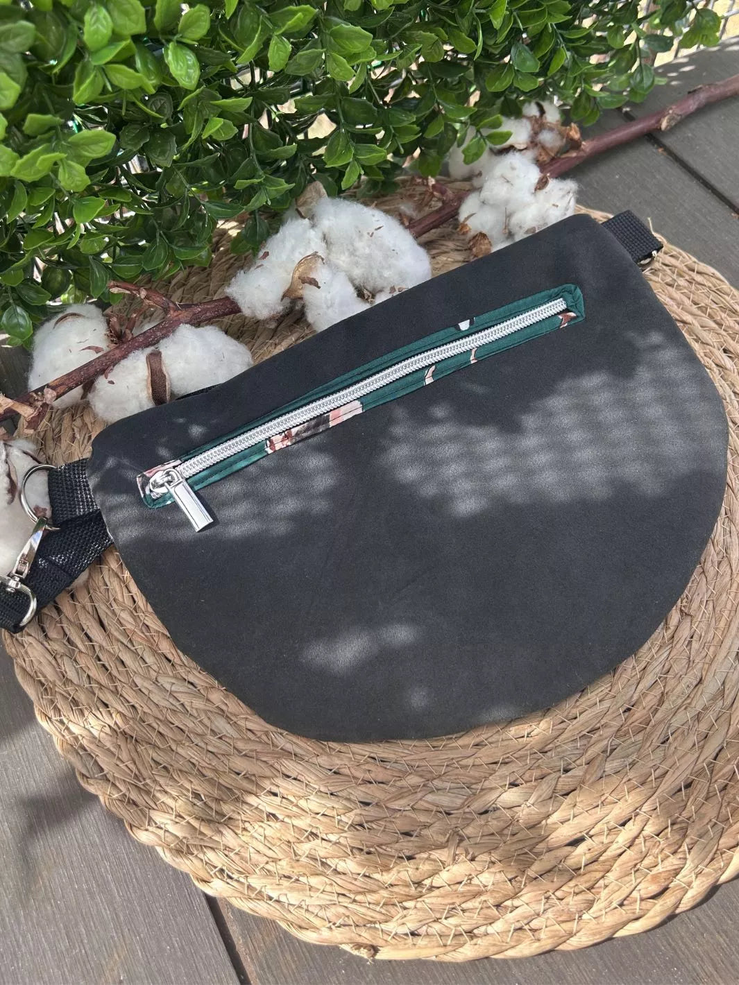 Lucky Paw handmade crossbody bag with dog print